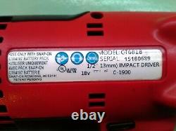 Snap Sur 1/2 Drive 18v Impact Gun 2 Batteries Chargeur Holdall Banc Inspecté